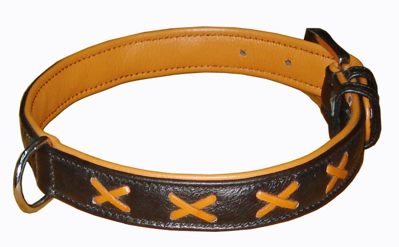 Braided leather dog collar from the Pawsoft collection
